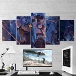 TOPRUN Picture prints on canvas 5 pieces paintings modern Framed artwork Photo Home Decoration 5 panel The Witcher 3 Wild Hunt Wall art 150 x 80 cm