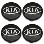 Svarta Kia bilhjul navkapslar navkapsel 60mm 4 st för picanto, rio, forte, ev, soul, ceed