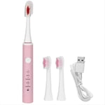 Velaurs Ultrasonic Toothbrush, Soft Bristle Electric Toothbrush, Tooth Cleaner, Practical Five Smart Modules for Men Women(Pink)