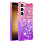 SKALO Samsung S24 Juoksuhiekka Glitter Sydämet TPU kuori - Pinkki-Violetti