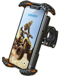 Beemoon Bike Phone Holder - Universal Bike Phone Mount Motorcycle Phone Holder Scooter for iPhone 12 11 Pro Max, Xs XR 8 X 8P, Samsung S10 S9, Huawei, Oneplus All 4.7" - 6.8" Devices, Orange