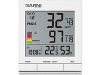 Garni 204 Onecare, Vit, Luftkvalitet, Inomhushygrometer, Inomhustermometer, Hygrometer, Termometer, 1 - 99%, 1%, 0,1 ° C