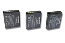 INTENSILO 3x Li-Ion batteries 1050mAh (3.6V) pour appareil photo vidéo Sigma DP1 Merrill, DP2 Merril, DP3 Merrill comme D-Li106, Sigma BP-41.