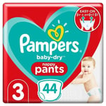 Pampers Baby-Dry Nappy Pants, Size 3 (6-11kg), Essential Pack (44 per pack)