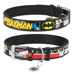 WAUDOG Hundhalsband Läder med Smart ID Bricka Batman (S)