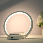 LED Table Lamp with Wireless Charger, Desk Bedside Lamp with Sensitive Light an