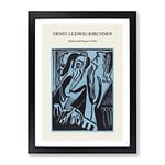 Pianist And Singer By Ernst Ludwig Kirchner Exhibition Museum Painting Framed Wall Art Print, Ready to Hang Picture for Living Room Bedroom Home Office Décor, Black A4 (34 x 25 cm)