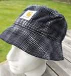 Genuine M-L CARHARTT Vulcan Black Grey Corduroy BUCKET HAT ADULT I028162 Buck4