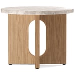 Audo Copenhagen Androgyne, Sidebord Ø50 cm, Kunis Breccia Sten / Naturlig Eik Natural Oak Plast