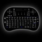 Rii Mini i8+ Wireless (AZERTY) - Mini Clavier Française Rétro-éclairé Ergonomique sans Fil avec Touchpad - Pour Smart TV, mini PC
