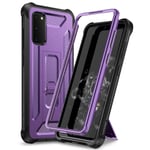Dexnor Compatible with Samsung Galaxy S20 5G Case 6.2'' Military-grade 360 full body protection Cover Shockproof Bumper with stand, without built-in screen protector - Purple