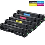 CF400X-CF403A (201X) LOT de 5 Compatibles Toner Cartouches pour HP Color Laserjet Pro M252dw,MFP M277dw imprimantes