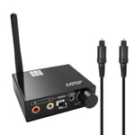 BT-DAC HD Digital Audio To Analog And Bluetooth 4.2 Wireless Transmitter, AptX High Definition, 50M Long Range, DAC, TOSLINK To RCA / 3.5 mm Audio/Bluetooth, 2 Bluetooth Devices Supported