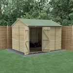 Forest Garden Beckwood Shiplap Pressure Treated 10x8 Reverse Apex Shed with Double Door (No Window / Installation Included)