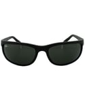 Ray-Ban Wrap Mens Black Matt Green Sunglasses - One Size