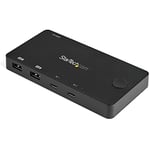 StarTech.com Switch KVM USB-C 2 Ports - Mini-commutateur 4K 60Hz HDMI UHD - Câbles Typec C inclus - Auto-alimenté - iPad Pro