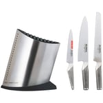 Global Knivblock med 3 st Knivar Rostfritt stål
