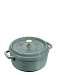 Gryta 24 Cm, Støbejern, Eukalyptus Home Kitchen Pots & Pans Casserole Dishes Green STAUB