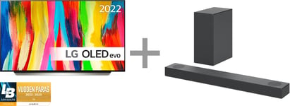 LG Electronics OLED C2 48" 4K evo -televisio + S75Q 3.1.2 Dolby Atmos Soundbar -tuotepaketti