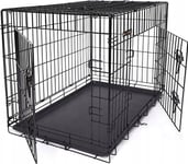 Songmics Hundbur, Hopfällbar, Längd 122 Cm, 2 Dörrar, Xxl, Svart Ppd48h Lumarko!