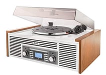 Dual NR 7 Système Musical stéréo avec Platine (UKW-Tuner, CD-RW, MP3, USB, Bluetooth, Aux-in) Marron