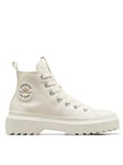 Converse Junior Girls Lugged Lift Hi Top Trainers - Off White, Off White, Size 4 Older