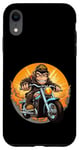 Coque pour iPhone XR singe moto / motocycliste singe