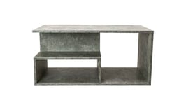 TOP E SHOP CDF Prima Coffee Table | Colour: Concrete | Modern Coffee Table for Living Room, Room, Office | Shape: Rectangular | Shelf for Small Items, Newspapers, Magazines or Books