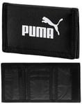Puma Phase Wallet Black NEW Retail Packed Zip Closure Tri fold
