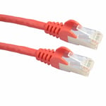 Short RED 0.5m Ethernet Cable CAT6 Full Copper Screened Network Lead FTP 50cm