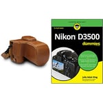 MegaGear MG1537 Nikon D3500 Ever Ready Leather Camera Case and Strap - Light Brown & Nikon D3500 For Dummies
