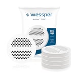 Wessper Disque Filtre eau, Filtrante pour Carafe d'eau et Bouteille eau, Remplacement du Brita MicroDisc, Compatible avec les Carafe Filtrante et Bouteille Brita – 4 pièces
