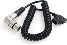Cable d'alimentation spiral¿¿ D-tap P-tap vers XLR femelle ¿¿ angle droit ¿¿ 4 broches pour appareil photo Blackmagic URSA Mini Pro, Sony F5 F55, moniteur ARRI