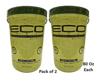 2 X ECO Style Professional Styling Gel Olive Oil Max Hold 80 Oz Each