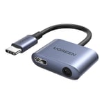 Audio adapter UGREEN CM231 USB-C to mini jack 3.5mm (Grey) 