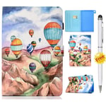 KSHOP Compatible with Case for Fire HD8 Tablet 8.0 Inch 8th / 7th / 6th Generation -2018, 2017 2016 Release Cover Stylus Touch Pen Pen Holder hot air balloon