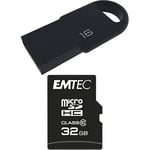 Pack Support de Stockage Rapide et Performant : Mini Clé USB - 2.0 - Séries Runners - 16 Go + Carte MicroSD - Collection Classic - Classe 10-32 GB