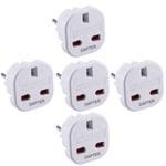 Pack of 5 Travel Adapter | UK to European Plug Adapter Converter (Euro Type C, E, F) EU Plugs for travelling to Italy Cape Verde Poland Spain Turkish Greece Bulgaria and more