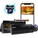 Dash Cam WiFi 4K , Ultra HD 2160P 3.16" LCD Car Dual Dash Cam Front and Rear Built-in WiFi with APP, Night Vision, WDR, Loop Recording,170°Wide Angle, G-Sensor