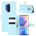 OnePlus 8 Pro PU Wallet Case Light Blue