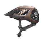 ABUS Casque de ville Urban-I 3.0 ACE - casque de vélo sportif avec feu arrière LED, visière rallongée et fermeture magnétique - pour hommes et femmes - Brun métallique, taille L