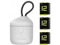 Telesin Allin Box 3-Kanals Laddare + 3 Batterier För Gopro Hero 12 / 11 / 10 / 9 (Gul)