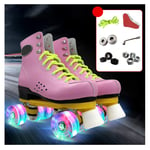 Roller Shoes Double Row Skate, Classic High-Top Four Flash Wheel Skates Adult Men And Women Skates Shoes, Perfect for Children's Youth And Adults Outdoor Sports,44
