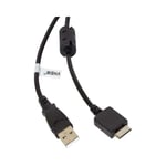 Câble de données usb (type a sur lecteur MP3) câble de chargement compatible avec Sony Walkman NWZ-S638FREDWM lecteur MP3 - noir, 150cm - Vhbw