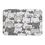 HAOXIANG Bathroom Rugs Bath Mat set Shower Carpet Soft and Comfortable Super Water ﻿Kawaii Cats Absorption Non-Slip Thick Machine Wash Easier to Dry for Shower 31 x 20 inch