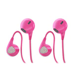 2 Pack Earphones, CBGGQ Noise Isolating In-Ear Headphones with Microphone & Remote, Heavy Bass Stereo Earphones with Pure Sound and Powerful Bass, Headphones for iOS and Android, Laptops,MP3,etc（Pink）