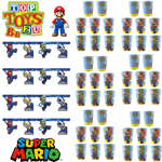 Super Mario Partyware - Pack of 4 Room Banners and 48 Paper Cups