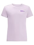 Jack Wolfskin Girl's Active Solid T K T-Shirt, Pale Lavendar, 8 Years