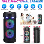 3000W Portable Bluetooth Party Speaker Sub Woofer Heavy Bass Sound System & MIC