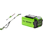 Greenworks G40PSH Cordless 2-in-1 Pole Saw and Pole Hedge Trimmer with Shoulder Strap, Pole Saw 20cm Bar, Trimmer 51cm Dual Action Blades, 3 Year Guarantee & Battery G40B2